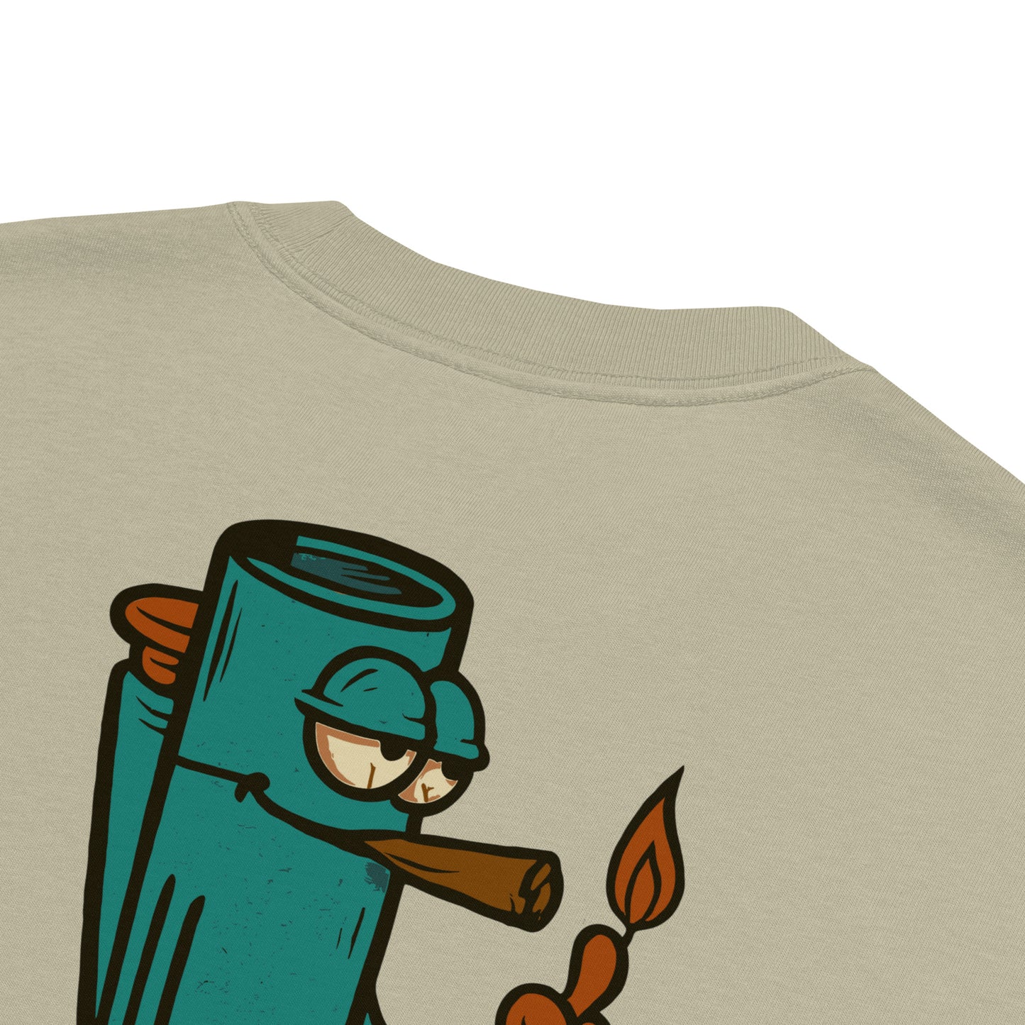 Oversized T-Shirt mit großem Backprint Feuerzeug