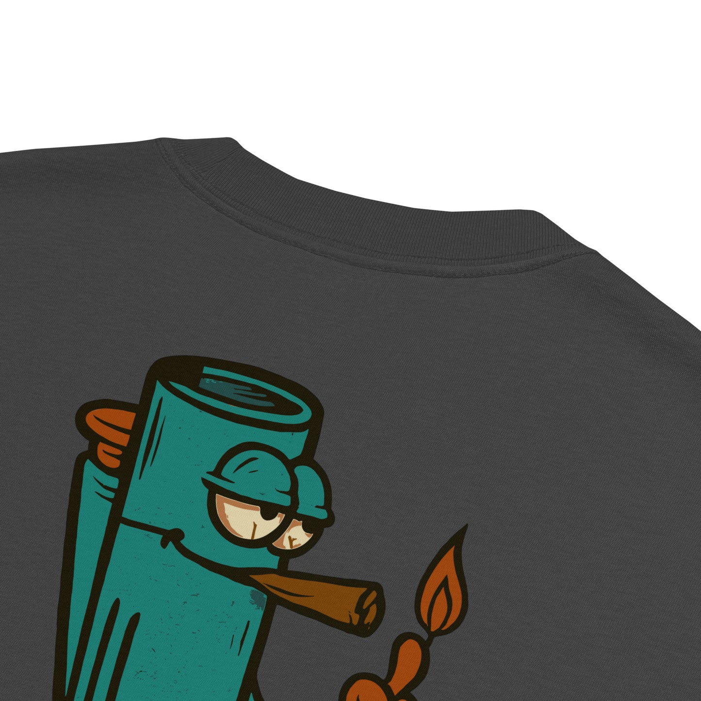 Oversized T-Shirt mit großem Backprint Feuerzeug