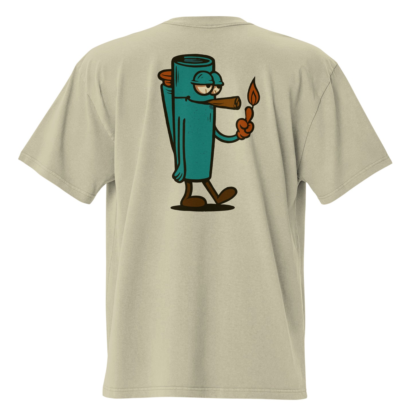 Oversized T-Shirt mit großem Backprint Feuerzeug