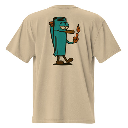 Oversized T-Shirt mit großem Backprint Feuerzeug