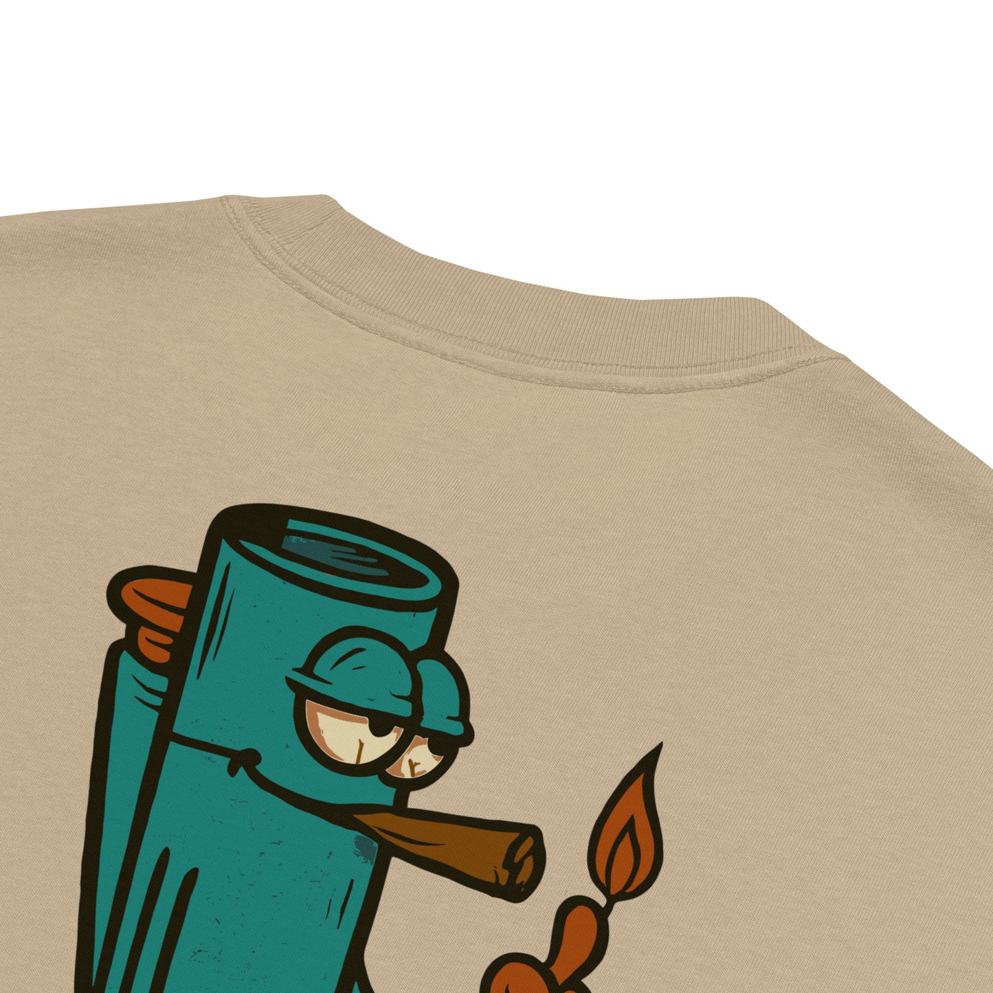 Oversized T-Shirt mit großem Backprint Feuerzeug